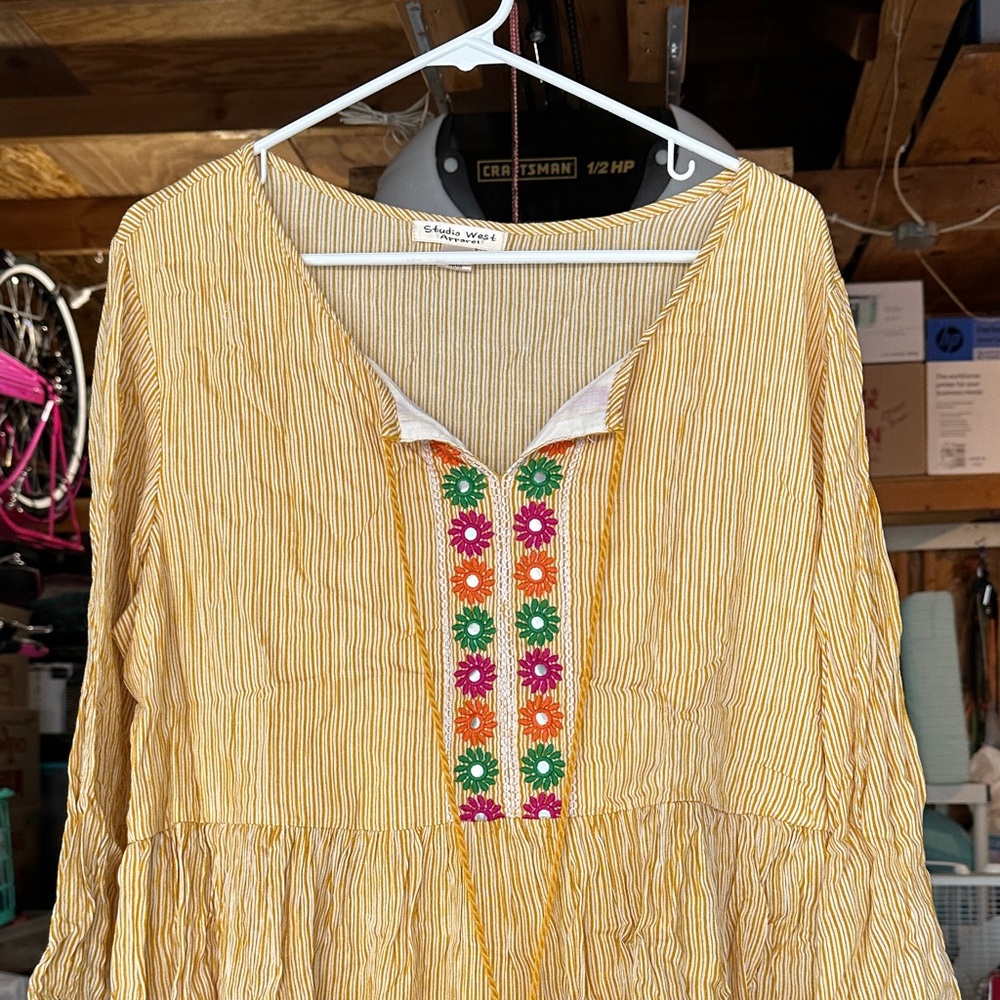 Studio West Yellow Striped Apparel